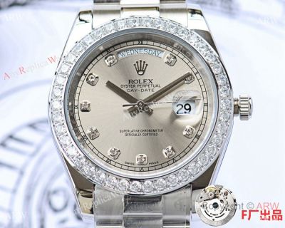 Copy Rolex Day-Date 40mm Stainless Steel President Gray Face